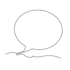 continuous line drawing of Speech bubble isolated on transparent background. vector illustration