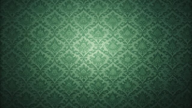 Dark green retro style pattern wallpaper with a gradient noise background, retro, 4K, dark green, pattern, wallpaper
