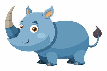 Funny Rhino Vector Illustration Cartoons, Clipart, and Line Art Design on White Background, Playful funny rhino vector design, perfect for cartoons, clipart, and line art on white background