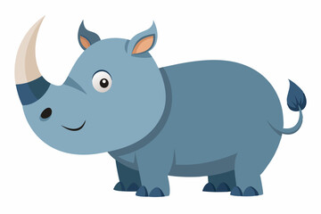Funny Rhino Vector Illustration Cartoons, Clipart, and Line Art Design on White Background, Playful funny rhino vector design, perfect for cartoons, clipart, and line art on white background