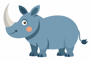 Funny Rhino Vector Illustration Cartoons, Clipart, and Line Art Design on White Background, Playful funny rhino vector design, perfect for cartoons, clipart, and line art on white background