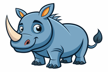 Funny Rhino Vector Illustration Cartoons, Clipart, and Line Art Design on White Background, Playful funny rhino vector design, perfect for cartoons, clipart, and line art on white background