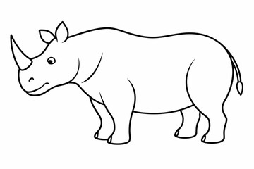 Funny Rhino Vector Illustration Cartoons, Clipart, and Line Art Design on White Background, Playful funny rhino vector design, perfect for cartoons, clipart, and line art on white background