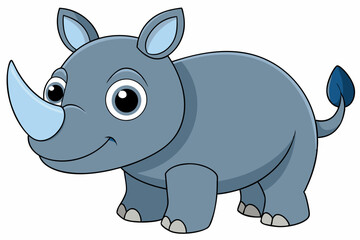 Funny Rhino Vector Illustration Cartoons, Clipart, and Line Art Design on White Background, Playful funny rhino vector design, perfect for cartoons, clipart, and line art on white background