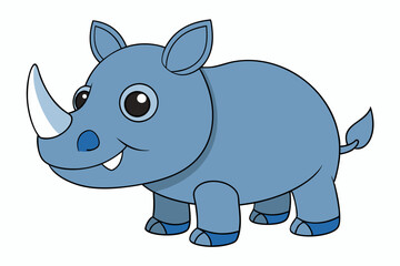 Funny Rhino Vector Illustration Cartoons, Clipart, and Line Art Design on White Background, Playful funny rhino vector design, perfect for cartoons, clipart, and line art on white background