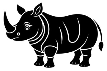 Funny Rhino Vector Illustration Cartoons, Clipart, and Line Art Design on White Background, Playful funny rhino vector design, perfect for cartoons, clipart, and line art on white background