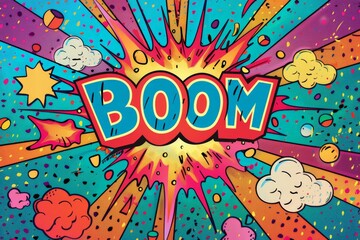 Obraz premium pop art explosion with BOOM