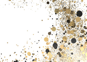 Elegant Embrace: Mesmerizing 3D Illustration Depicting Swirling gold Confetti PNG