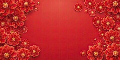 Red background with beautiful red color flowers, red, background, beautiful, flowers, petals, vibrant, nature, bloom, floral