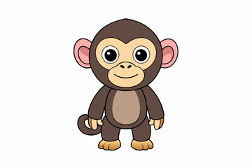 Funny Chimpanzee Vector Illustration Cartoons, Clipart & Line Art on White Background, Funny chimpanzee vector illustration with white background perfect for cartoons and clipart