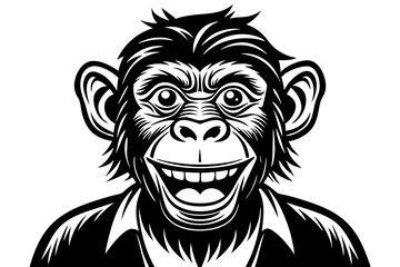 Funny Chimpanzee Vector Illustration Cartoons, Clipart & Line Art on White Background, Funny chimpanzee vector illustration with white background perfect for cartoons and clipart