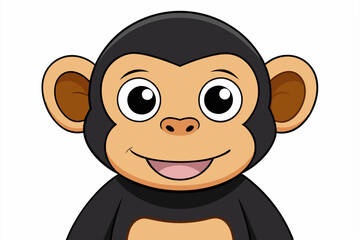 Funny Chimpanzee Vector Illustration Cartoons, Clipart & Line Art on White Background, Funny chimpanzee vector illustration with white background perfect for cartoons and clipart