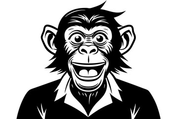 Funny Chimpanzee Vector Illustration Cartoons, Clipart & Line Art on White Background, Funny chimpanzee vector illustration with white background perfect for cartoons and clipart