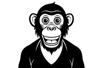 Funny Chimpanzee Vector Illustration Cartoons, Clipart & Line Art on White Background, Funny chimpanzee vector illustration with white background perfect for cartoons and clipart