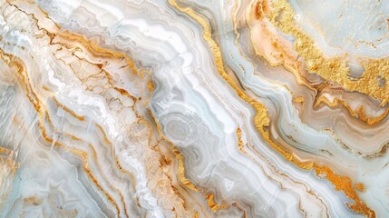 Fototapeta premium White, gold, and beige marble texture with stone wall pattern, ideal for elegant and luxurious backgrounds.