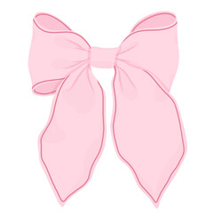 Cute coquette ribbon pink aesthetic illustration