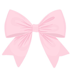 Cute coquette ribbon pink aesthetic illustration