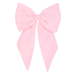 Cute coquette ribbon pink aesthetic illustration