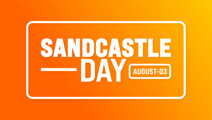 Sandcastle Day is observed every year in August. Holiday concept. Template for background, banner, card, poster, placard, design template with unique shapes with standard color.