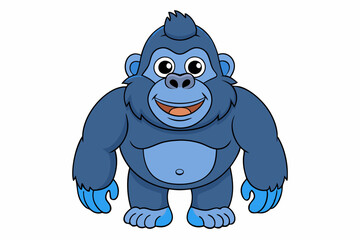 Funny Gorilla Vector Illustration Cartoon, Clipart, Line Art Design on White Background, Funny gorilla vector illustration with white background, ideal for cartoons, clipart, and designs