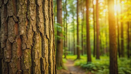Obraz premium Close up of a tree's intricate wood texture in a lush forest setting, texture, nature, detailed, tree, forest, bark