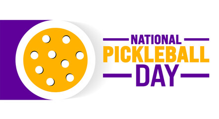 National Pickleball Day is observed every year in August. Holiday concept. Template for background, banner, card, poster, placard, design template with unique shapes with standard color.