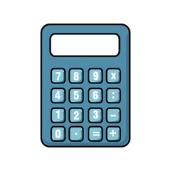 Calculator illustration vector in minimalist and flat style isolated on white background