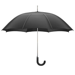 black umbrella isolated on transparent white background, clipping path
