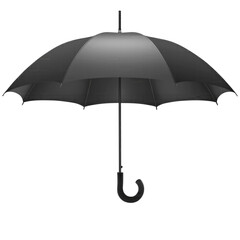black umbrella isolated on transparent white background, clipping path