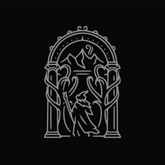 Ink line illustration witch designed for Halloween