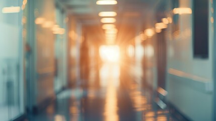 Obraz premium Blurred office corridor with defocused effect ideal for business concept backdrop