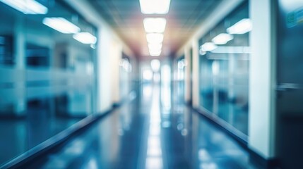 Blurred office corridor with defocused effect ideal for business concept backdrop