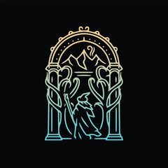 Ink line illustration witch designed for Halloween