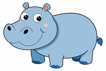 Funny Hippo Vector Illustration Cartoons, Clipart, Line Art Design on White Background, Playful funny hippo vector illustration on a white background - perfect for fun designs