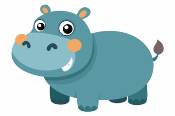 Funny Hippo Vector Illustration Cartoons, Clipart, Line Art Design on White Background, Playful funny hippo vector illustration on a white background - perfect for fun designs