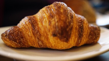 Croissant bread on a plate