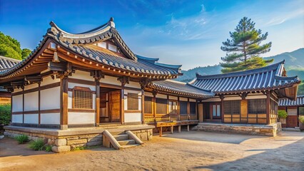 Traditional Korean Hanok house in Hahoe Folk Village, Andong, South Korea, Hanok, Hahoe Folk Village