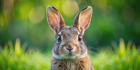 Fototapeta premium Adorable rabbit with big eyes staring at the camera, cute, rabbit, fluffy, eyes, adorable, animal, wildlife, close-up, pet