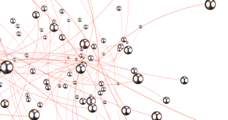 Gene lines and nodes, biological gene structure, 3d rendering.