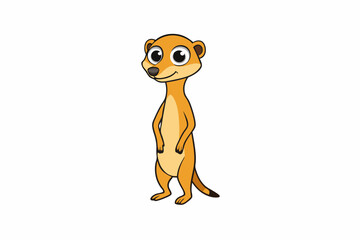 Funny Meerkat Vector Illustration Cartoons, Clipart And Line Art, Charming funny meerkat vector illustration for cartoons, clipart, and line art designs