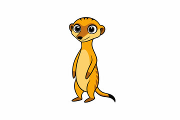 Funny Meerkat Vector Illustration Cartoons, Clipart And Line Art, Charming funny meerkat vector illustration for cartoons, clipart, and line art designs