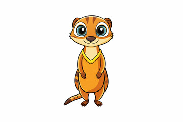 Funny Meerkat Vector Illustration Cartoons, Clipart And Line Art, Charming funny meerkat vector illustration for cartoons, clipart, and line art designs
