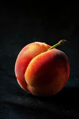 Mystic photo of Freestone Peach, isolated on black background