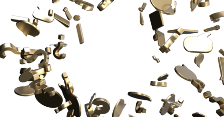 3D rendering flying email icon and web flying