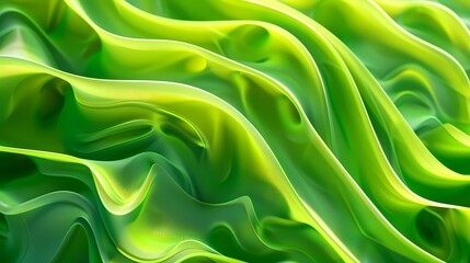 Obraz premium Abstract Organic Green Lines on Textured Background - Generative AI Wallpaper