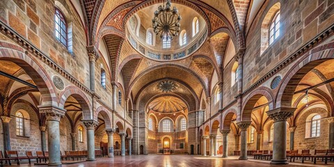 Fototapeta premium Interior of historical cathedral in Sivrihisar, Turkey , cathedral, Sivrihisar, Turkey, historical, interior