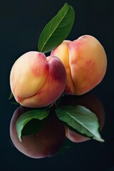 Mystic photo of White Peach, isolated on black background