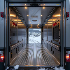 Obraz premium Lift the Gate of the Truck with Style: Revealing Hidden Cargo