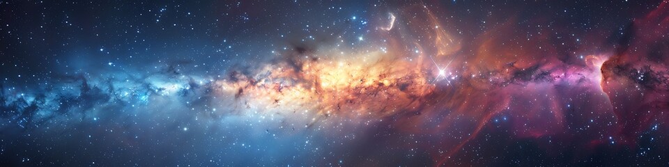 Fototapeta premium Infinite gradients of cosmic dust swirl in galactic majesty.