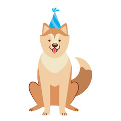 dog with party hat cartoon